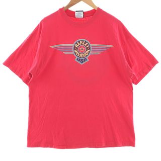 ハーレーダビッドソン(Harley Davidson)の古着 90年代 ハーレーダビッドソン Harley-Davidson 両面プリント モーターサイクル バイクTシャツ USA製 メンズXL ヴィンテージ /eaa381915(Tシャツ/カットソー(半袖/袖なし))