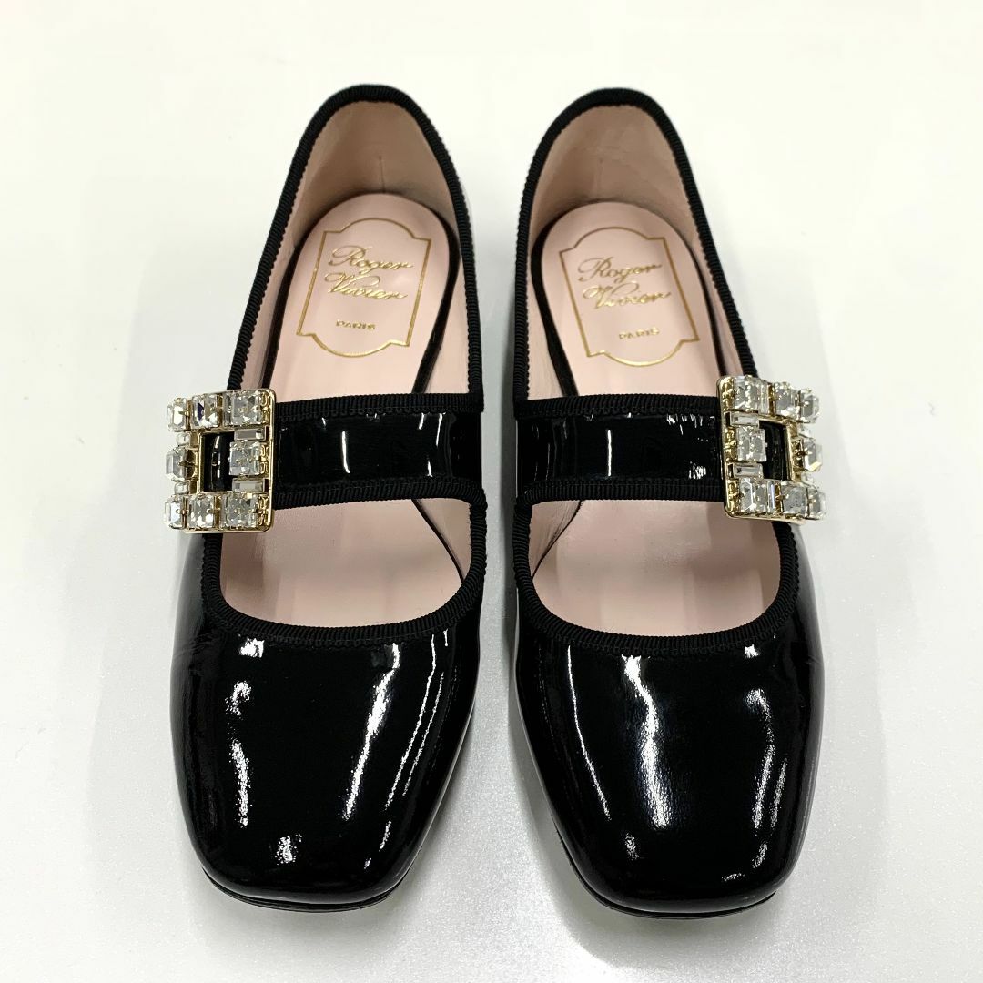 ROGER VIVIER(ロジェヴィヴィエ)の9086 ロジェヴィヴィエ トレ ヴィヴィエ パテント ストラスバックル レディースの靴/シューズ(ハイヒール/パンプス)の商品写真