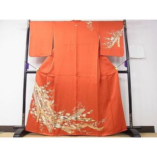 平和屋1■訪問着　熨斗吉祥枝垂れ菊文　金銀彩　逸品　an5639(着物)