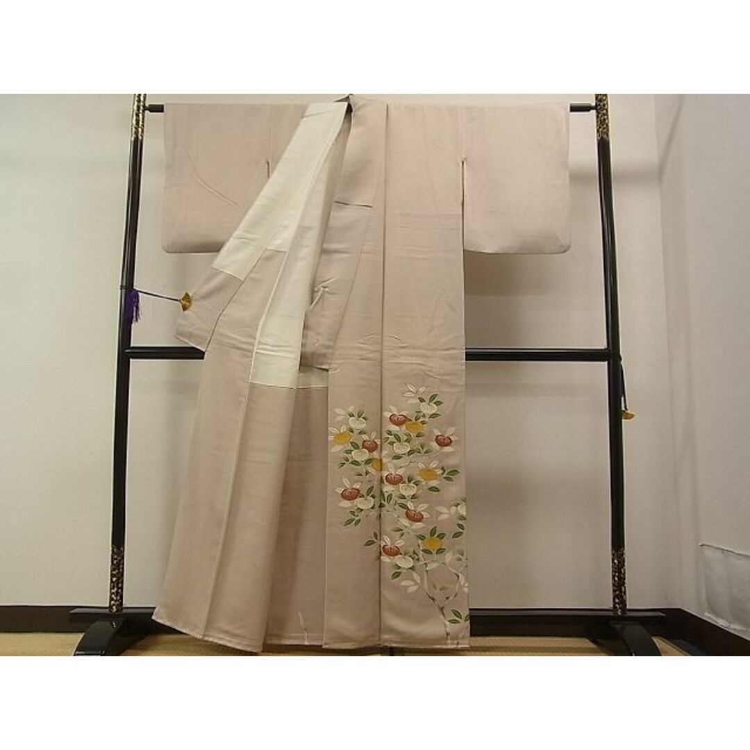 平和屋1■豪華色留袖　駒刺繍　橘　逸品　vf9181 レディースの水着/浴衣(着物)の商品写真