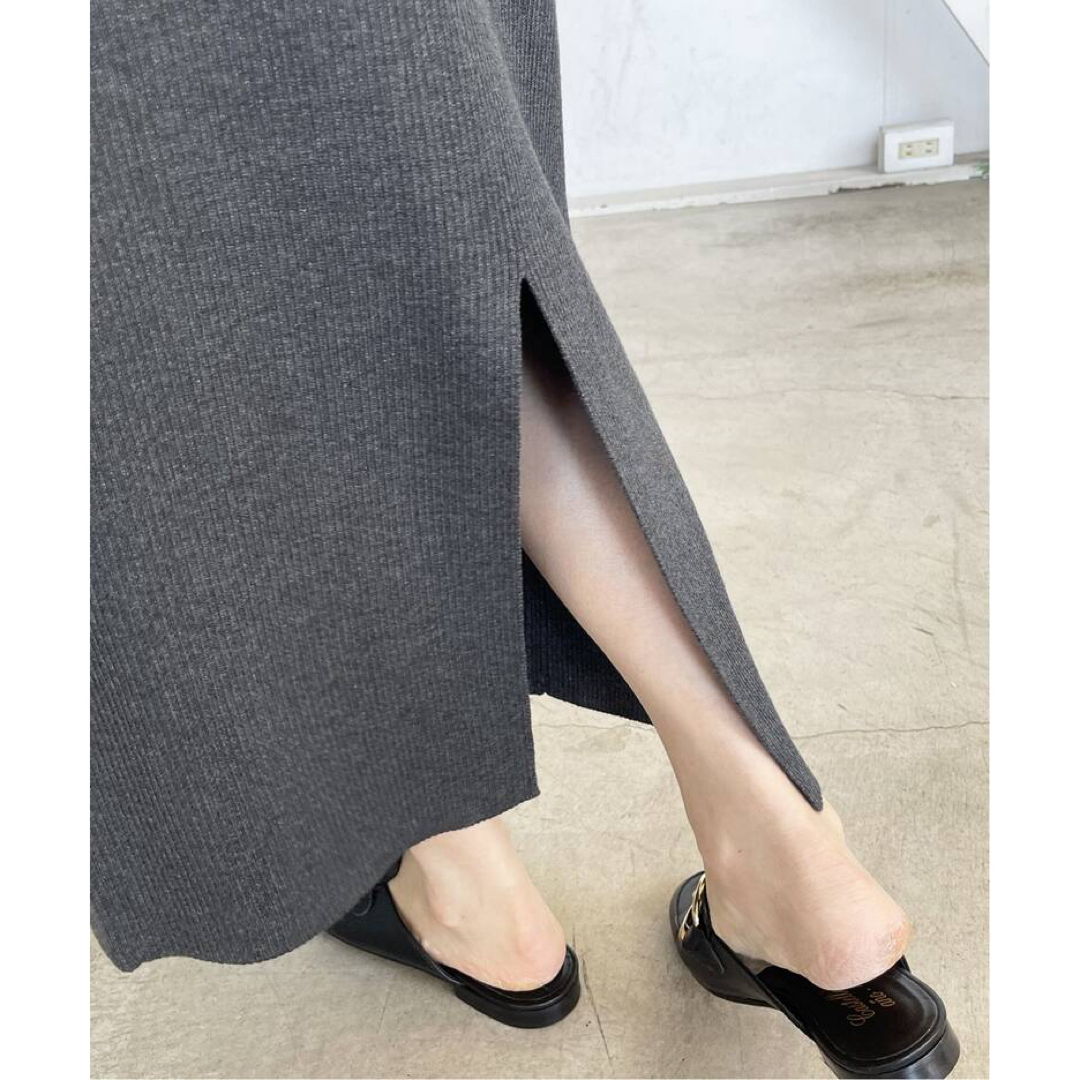 Spick & Span(スピックアンドスパン)の美品 Spick and Span ラメリブニットタイトスカート レディースのスカート(ロングスカート)の商品写真