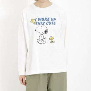 サマンサモスモス(SM2)の【PEANUTS×SamansaMos2】プリントロンT  オフホワイト(Tシャツ(長袖/七分))