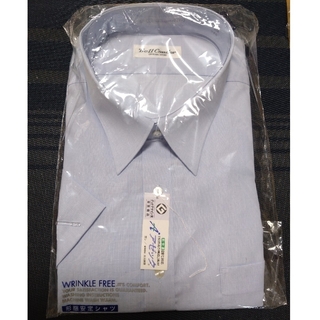 【新品】超ビッグサイズ　メンズ半袖　ワイシャツ　ブルー(シャツ)