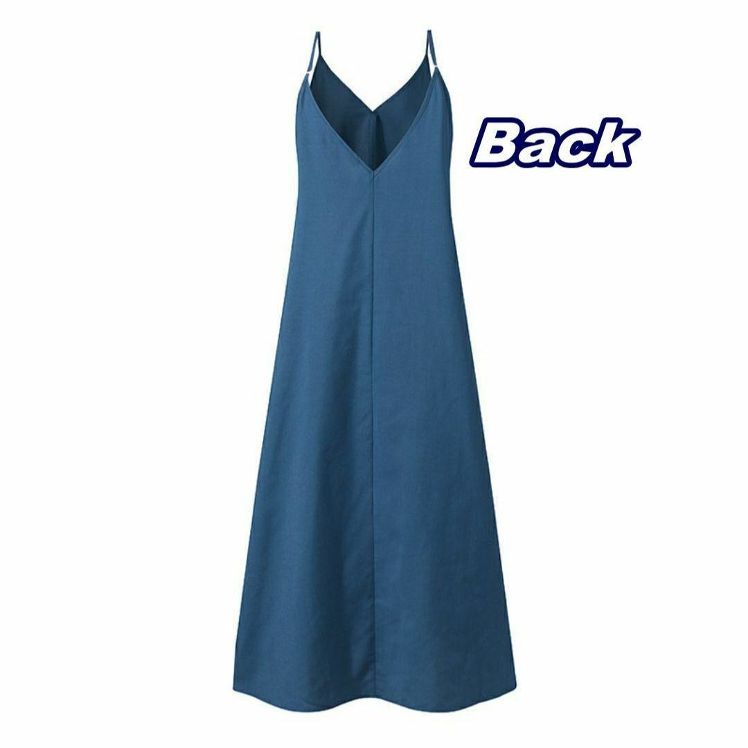 キャミワンピース ロングスカート《ブルー／M》青 マキシ フレア 薄手L レディースのスカート(ロングスカート)の商品写真