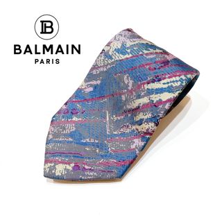 Pierre Balmain - ピエールバルマン　ネクタイ　メンズ　総柄　スーツ　ブランドネクタイ　ブルー