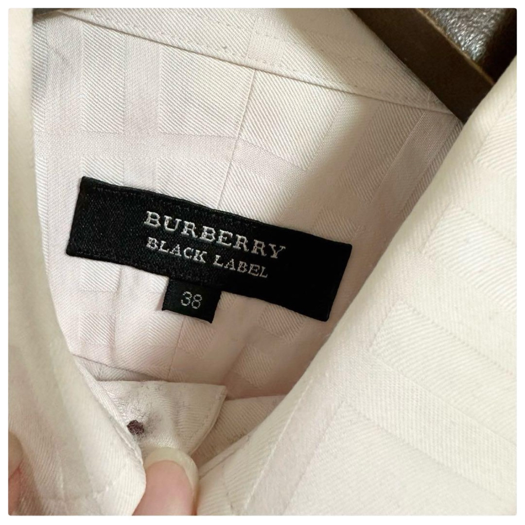 BURBERRY BLACK LABEL(バーバリーブラックレーベル)のBURBERRY BLACK LABEL 長袖シャツ ボタンダウン薄ピンク38M メンズのトップス(シャツ)の商品写真