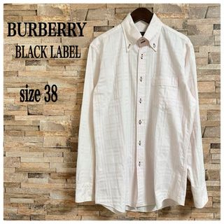 バーバリーブラックレーベル(BURBERRY BLACK LABEL)のBURBERRY BLACK LABEL 長袖シャツ ボタンダウン薄ピンク38M(シャツ)