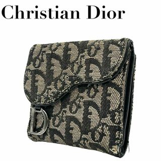 クリスチャンディオール(Christian Dior)のChristian Dior ディオール　M3 トロッター柄　三つ折り財布　黒系(Tシャツ(半袖/袖なし))