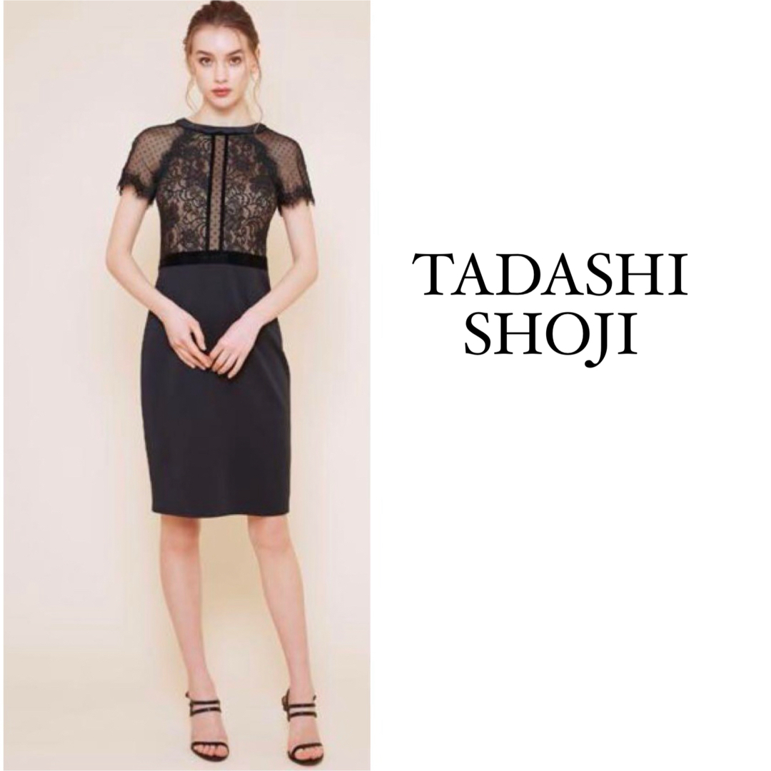 TADASHI SHOJI(タダシショウジ)の極美品　タダシショージ　レースドレス　切替ワンピース　チュール レディースのワンピース(ひざ丈ワンピース)の商品写真