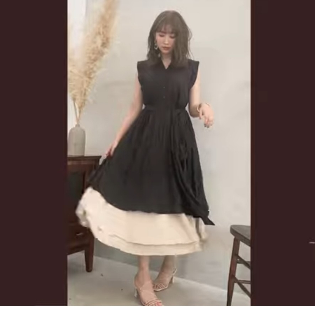 Her lip to(ハーリップトゥ)のTwo-Tone Midsummer Dress Black レディースのワンピース(ロングワンピース/マキシワンピース)の商品写真