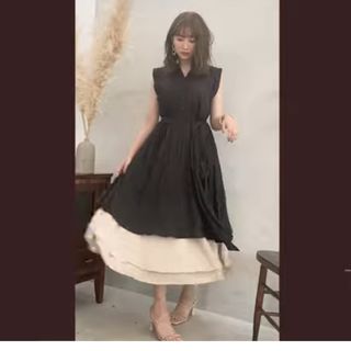 ハーリップトゥ(Her lip to)のTwo-Tone Midsummer Dress Black(ロングワンピース/マキシワンピース)