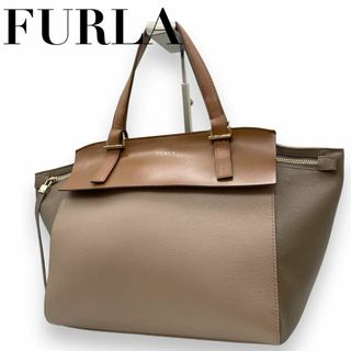 フルラ(Furla)の美品　フルラ　a8 ドルチェヴィータ　トートバッグ　ブラウン　ハンドバッグ(ハンドバッグ)