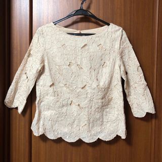 エイチアンドエム(H&M)の新品　H&Mの豪華な総花刺繍の袖シースルーのベージュのブラウス(シャツ/ブラウス(長袖/七分))