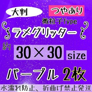 大判　規定外　うちわ文字　つやあり　グリッターシート　紫　パープル　2枚(アイドルグッズ)