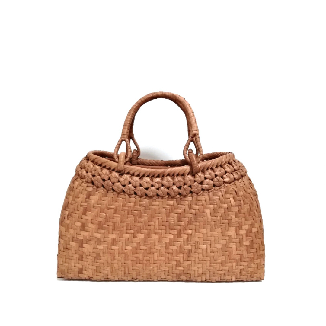 山葡萄バッグニ段花結び かごバッグ/ストローバッグ 山葡萄バッグニ段花結び かごバッグ/ストローバッグ