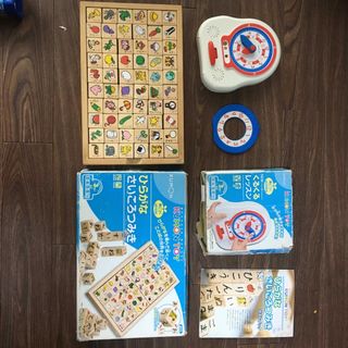 クモン(KUMON)のKUMON TOY 2点セット。ひらがなさいころつみき&くるくるレッスン(知育玩具)