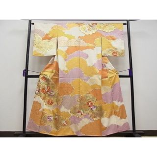 平和屋1■訪問着　駒刺繍　雲重ね枝花文　金彩　やまと誂製　逸品　CAAA3212tx(着物)