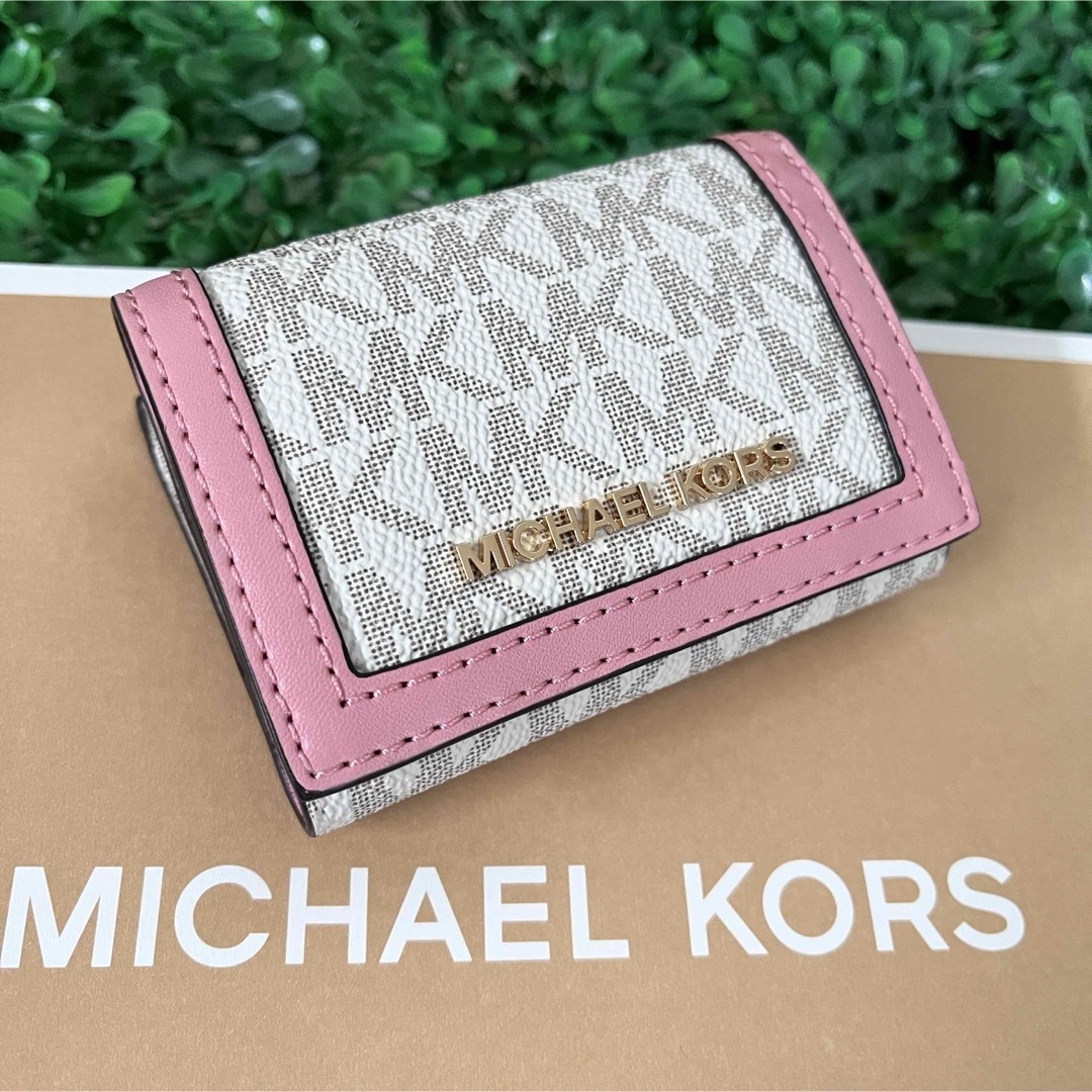 Michael Kors(マイケルコース)のマイケルコース☆新品☆JET SET 三つ折り財布/バニラ ピンク レディースのファッション小物(財布)の商品写真