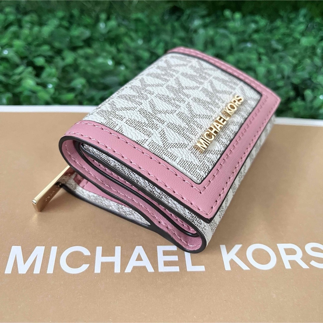 Michael Kors(マイケルコース)のマイケルコース☆新品☆JET SET 三つ折り財布/バニラ ピンク レディースのファッション小物(財布)の商品写真