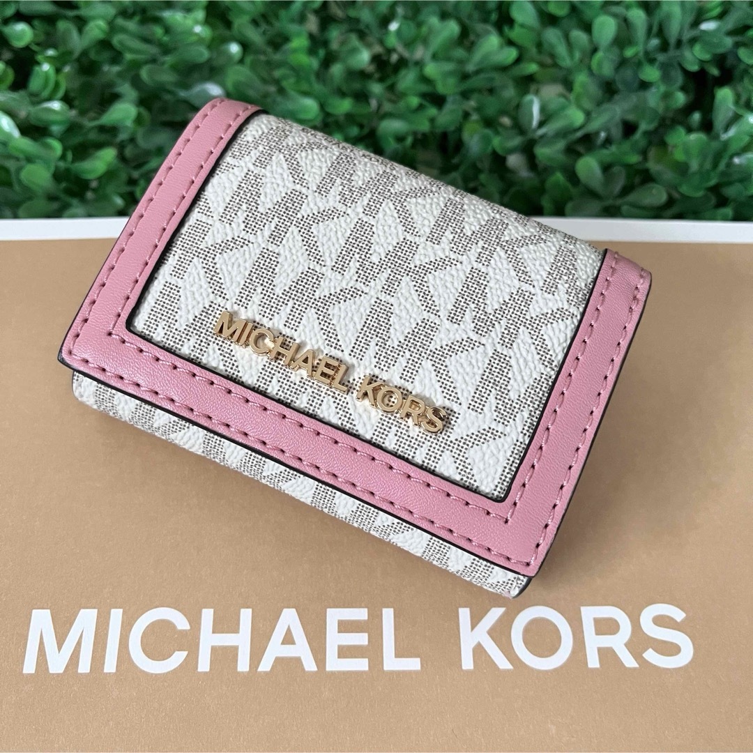 Michael Kors(マイケルコース)のマイケルコース☆新品☆JET SET 三つ折り財布/バニラ ピンク レディースのファッション小物(財布)の商品写真