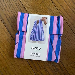 BAGGU STANDARD エコバック　青　ピンク　ブルー　ストライプ(エコバッグ)