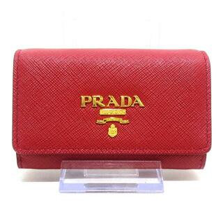 プラダ(PRADA)のプラダ カードケース美品  - 1MH027 レッド(名刺入れ/定期入れ)