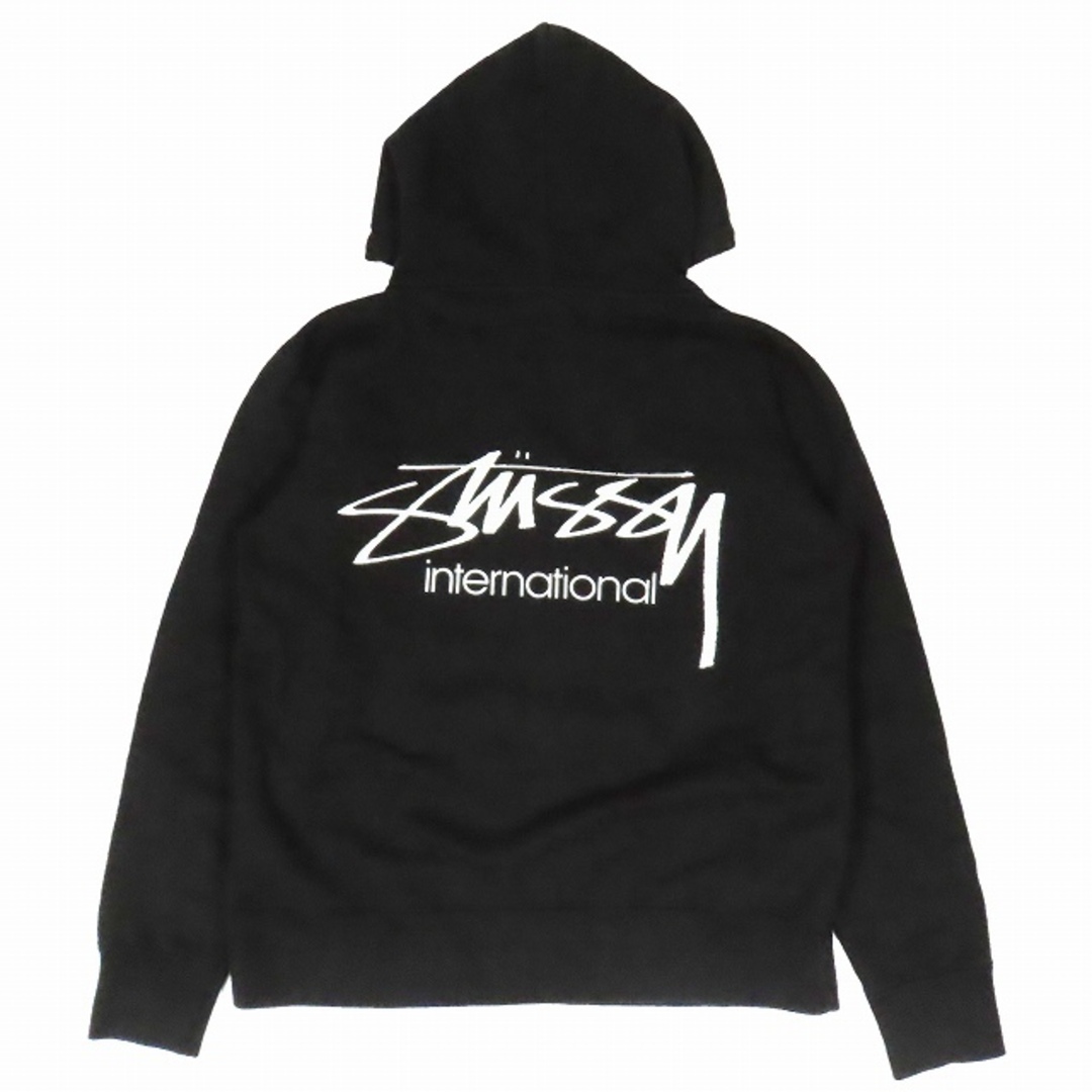 STUSSY(ステューシー)のステューシー バックロゴプリント プルオーバー パーカー トップス ブラック メンズのトップス(パーカー)の商品写真