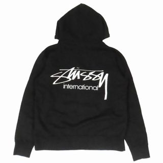 ステューシー(STUSSY)のステューシー バックロゴプリント プルオーバー パーカー トップス ブラック(パーカー)