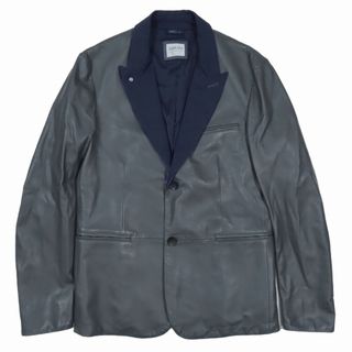 Emporio Armani - 美品 エンポリオアルマーニ ラムレザー 切替 テーラードジャケット アウター