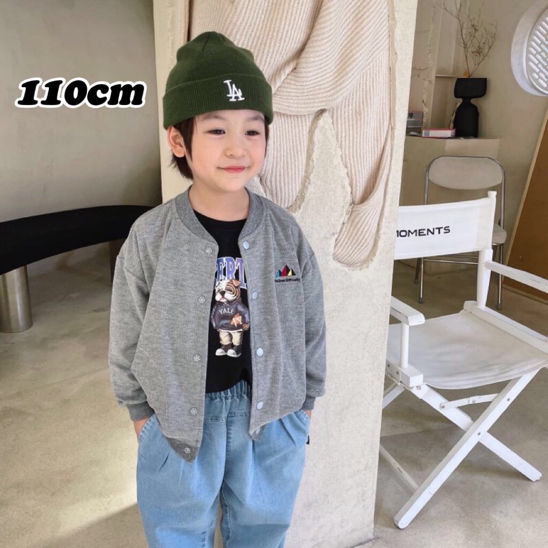 韓国子供服　男女兼用ジャケット　トップス　グレー キッズ/ベビー/マタニティのキッズ服男の子用(90cm~)(ジャケット/上着)の商品写真