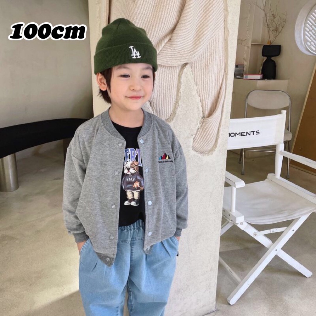 韓国子供服　男女兼用ジャケット　トップス　グレー キッズ/ベビー/マタニティのキッズ服男の子用(90cm~)(ジャケット/上着)の商品写真