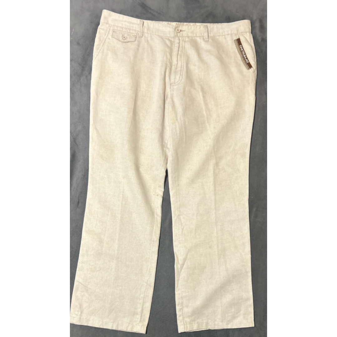 CASTELBAJAC(カステルバジャック)の綿麻の夏用パンツです、ウエストサイズが実寸で約102cmと大きめのパンツです メンズのパンツ(スラックス)の商品写真