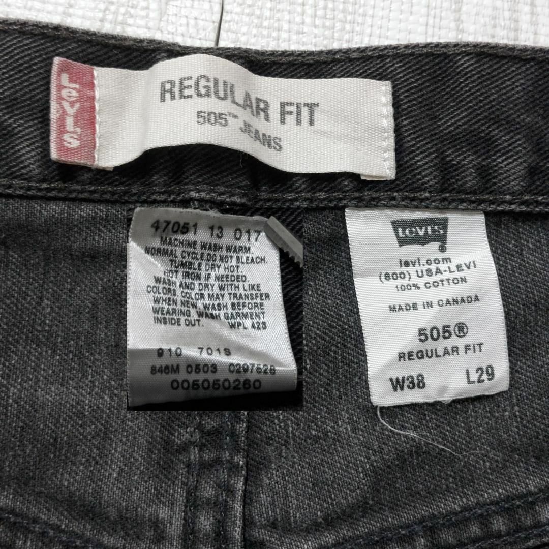 Levi's(リーバイス)のリーバイス505 W38 ブラックデニム 黒 カナダ製 00s パンツ 8423 メンズのパンツ(デニム/ジーンズ)の商品写真