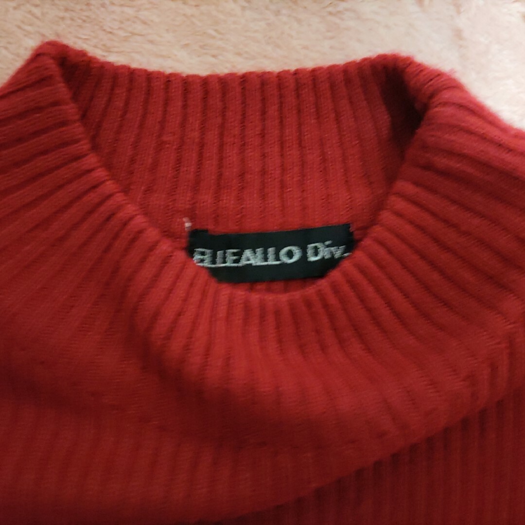 長袖ニット　Mサイズ　赤 レディースのトップス(ニット/セーター)の商品写真