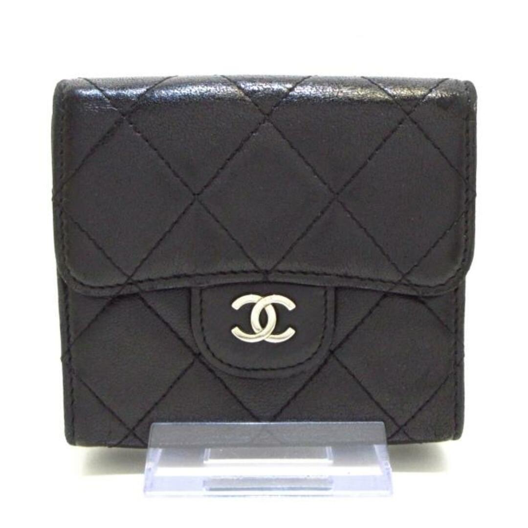 CHANEL(シャネル)のシャネル Wホック財布 マトラッセ 黒 レディースのファッション小物(財布)の商品写真