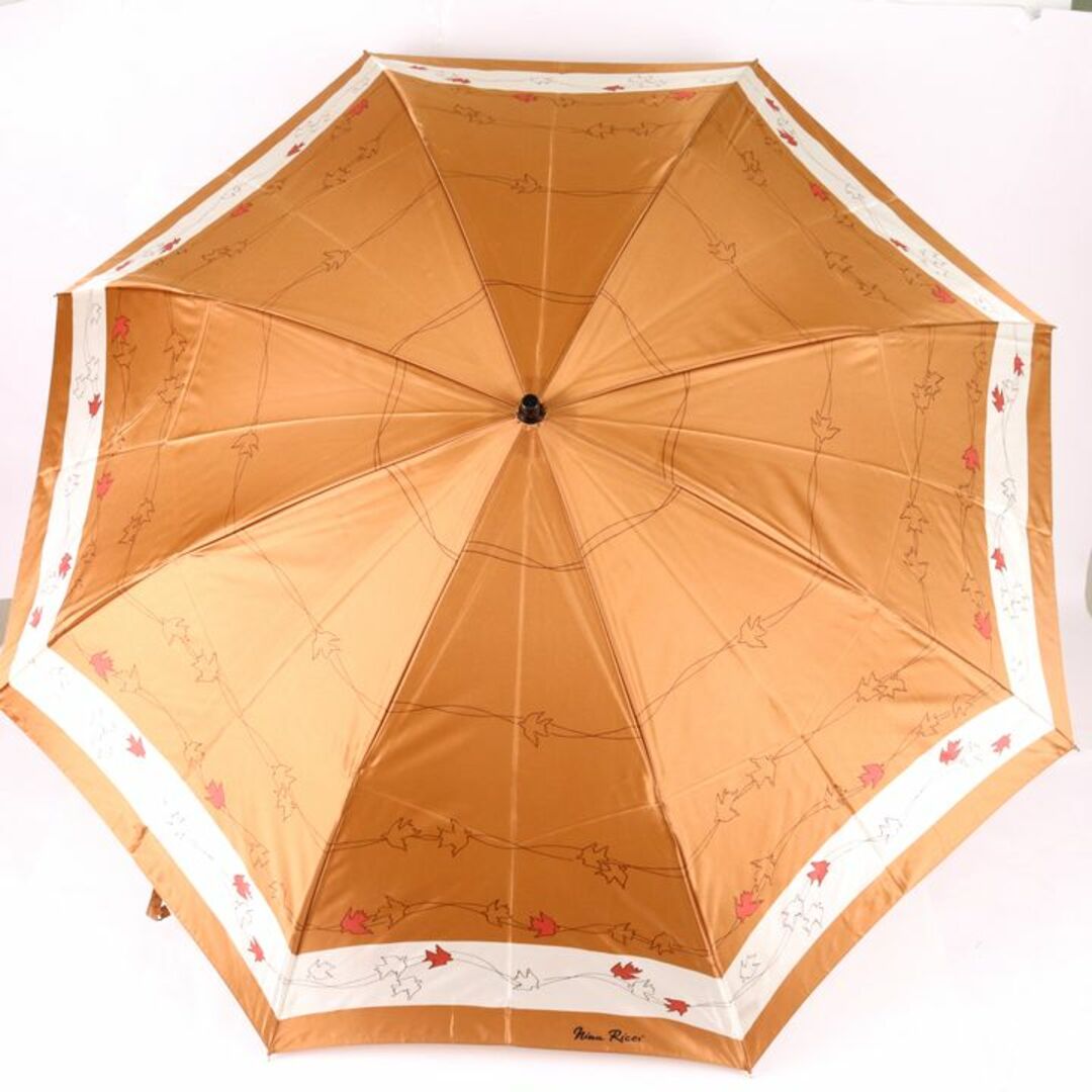 NINA RICCI(ニナリッチ)のニナリッチ 折りたたみ傘 鳥柄 収納時約36cm ブランド 傘 レディース ブラウン NINA RICCI レディースのファッション小物(傘)の商品写真