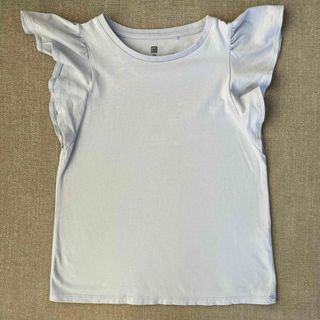 ユニクロ(UNIQLO)のGIRLS スムースコットンフリルTシャツ（半袖）(Tシャツ/カットソー)