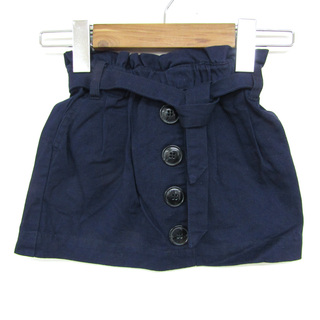 ブリーズ スカート 前ボタン ベルト付き 未使用品 ベビー 女の子用 80サイズ ブラック BREEZE(スカート)
