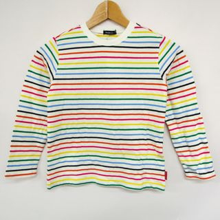 ムージョンジョン 長袖Tシャツ ボーダー柄 未使用品 キッズ 男の子用 130サイズ マルチカラー moujonjon(Tシャツ/カットソー)