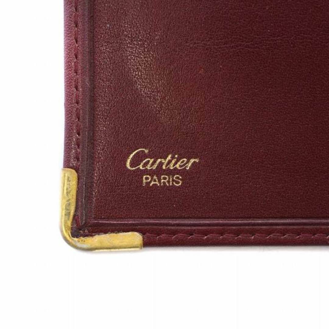 Cartier(カルティエ)のカルティエ マストライン 札入れ 二つ折り財布 ウォレット レザー ボルドー レディースのファッション小物(財布)の商品写真