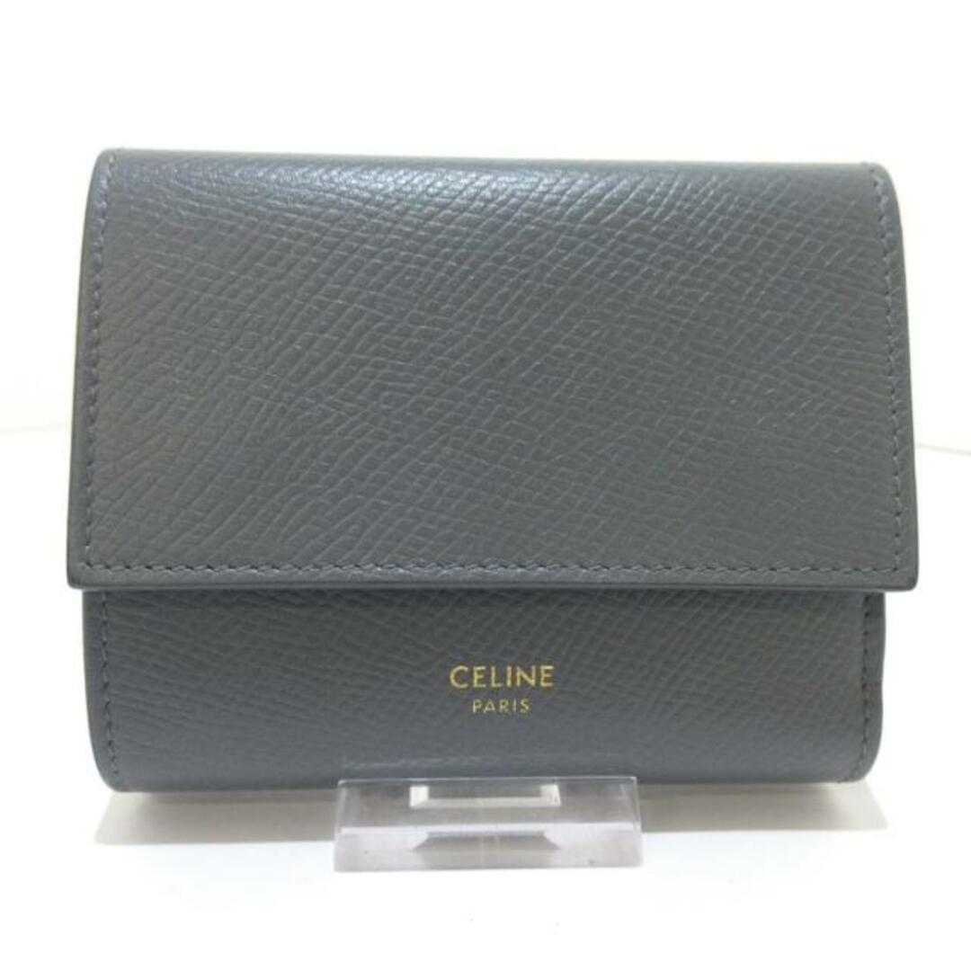 celine(セリーヌ)のセリーヌ 3つ折り財布 グレー レザー レディースのファッション小物(財布)の商品写真