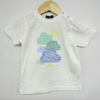 べべ 半袖Tシャツ グラフィックT 肩スナップ 未使用品 ベビー 男の子用 90サイズ ホワイト BeBe(Ｔシャツ)