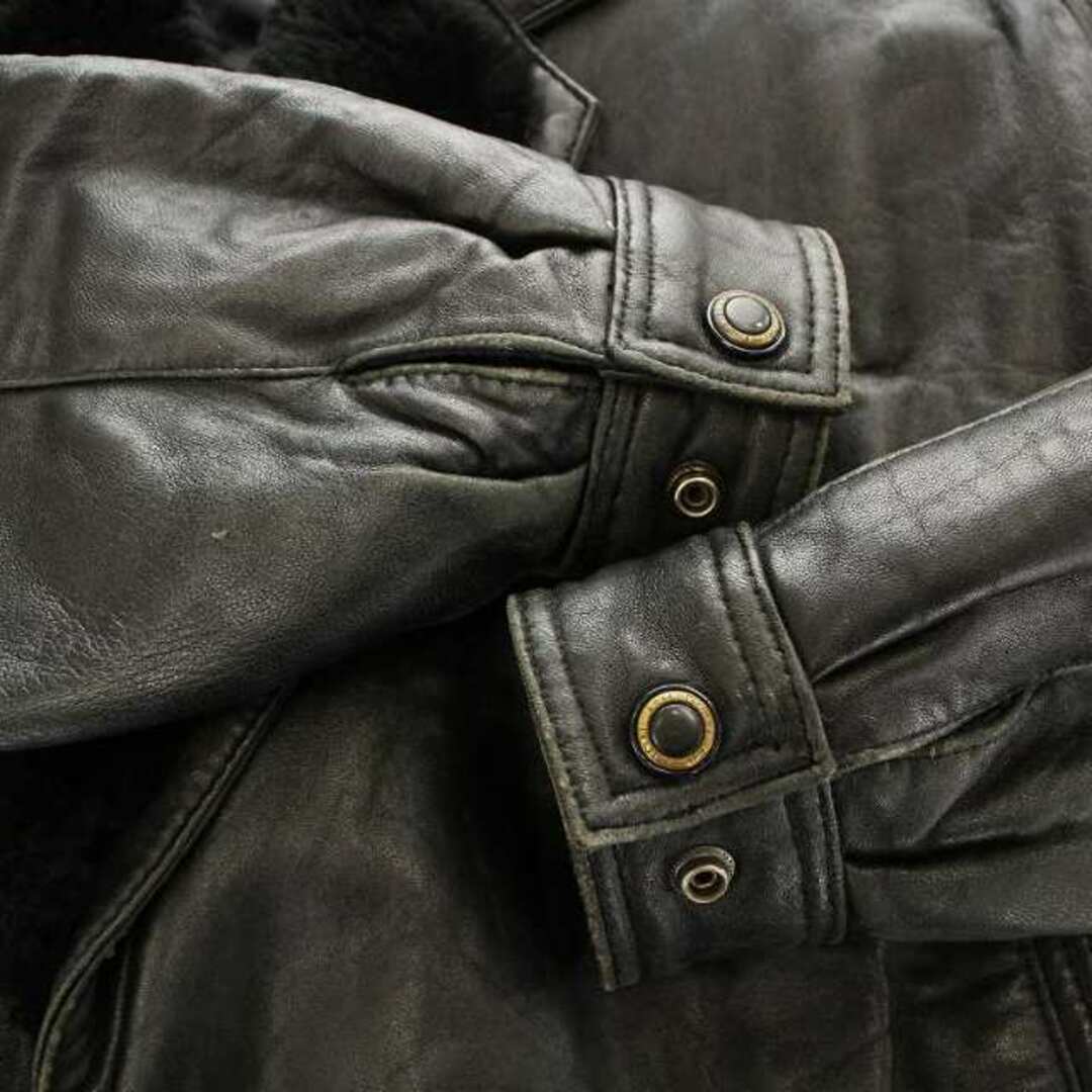 other(アザー)のSAE WON MODE レザージャケット 革ジャン ジャンパー 襟ボア M 黒 メンズのジャケット/アウター(ブルゾン)の商品写真