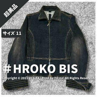 ヒロコビス(HIROKO BIS)の【超美品】ヒロコビス Gジャン・デニムジャケット 11 ブラック ✓3968(Gジャン/デニムジャケット)