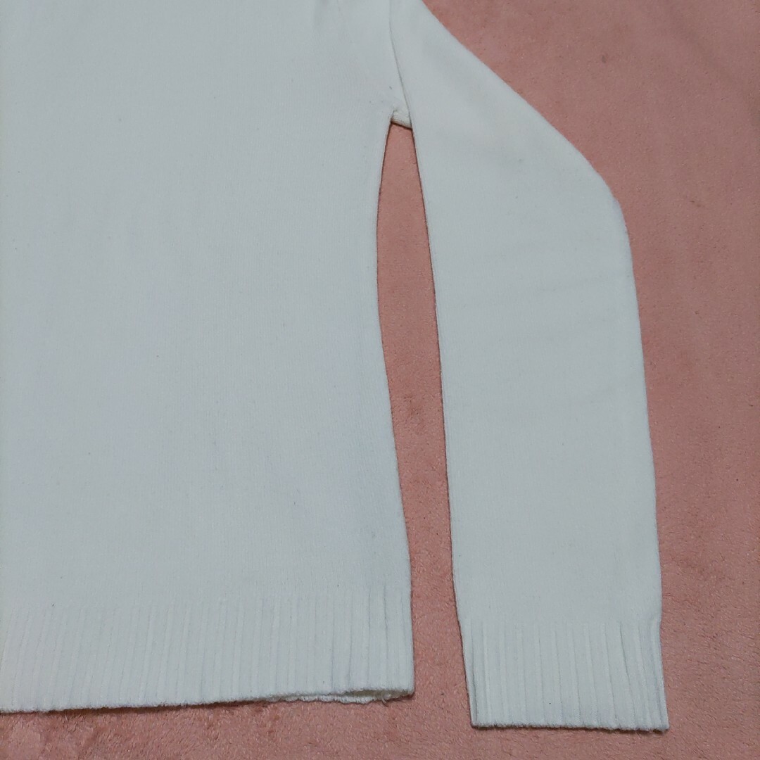 長袖ニット　Mサイズ　白 レディースのトップス(ニット/セーター)の商品写真