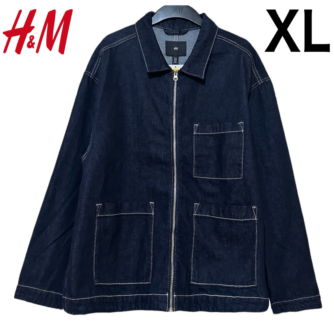H&M(エイチアンドエム)の新品 H&M デニムジャケット インディゴブルー XL メンズのジャケット/アウター(Gジャン/デニムジャケット)の商品写真