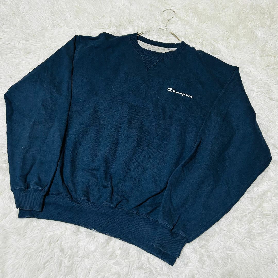 Champion(チャンピオン)の【US古着】チャンピオン スウェット M ネイビー ミドル 裏起毛 ✓3919 メンズのトップス(スウェット)の商品写真