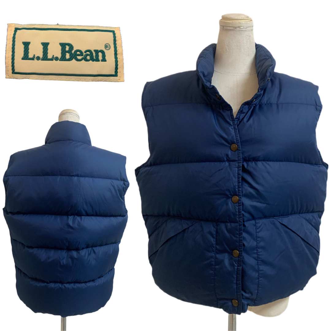 L.L.Bean(エルエルビーン)のL.L.Bean VINTAGE エルエルビーン 80s ダウンベスト ブルー レディースのジャケット/アウター(ダウンベスト)の商品写真