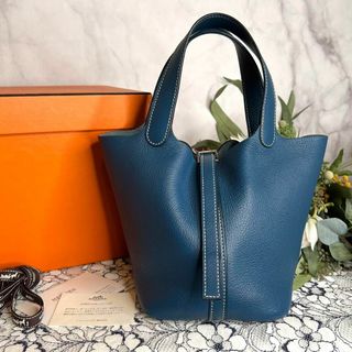 エルメス(Hermes)のHERMES エルメス【美品】 ピコタン PM ネイビー(トートバッグ)