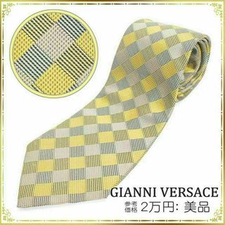 Gianni Versace - 【全額返金保証・送料無料】ヴェルサーチェのネクタイ・正規品・美品・ゴールド系